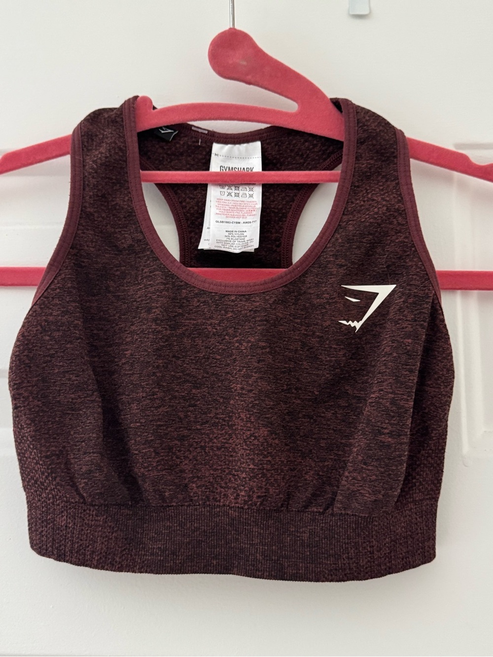 Gymshark Women's Burgundy Seamless Racerback Sports Bra